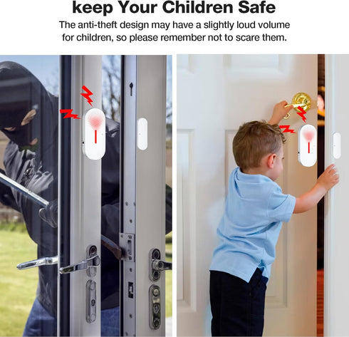 Door Window Alarm,110DB Door Alarms for Kids Safety, Wireless Sensor Door Window Burglar Alarm-Window Pool Alarms for Home (5PCS)