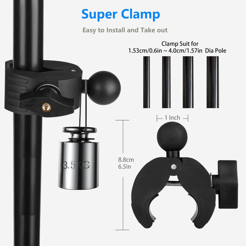 Treadmill Tablet iPad Holder Bike Handlebar Mount Clamp for 4-13" Devices, Compatible with Stationary Bikes