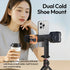 ULANZI MA54 1/4" Phone Tripod Mount Adapter with Dual Cold Shoes & QR Plate, Cell Phone Holder for Tripod with Screw