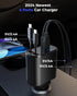 SUPERONE 4-in-1 Car Charger with Retractable Apple Cords, USB C Adapter for iPhone 15/14/13/12/11 Pro Max