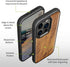 Carveit 14 Magnetic Wood Case for iPhone Pro - Natural Wood & Black Soft TPU - Shockproof Protective Cover - Unique