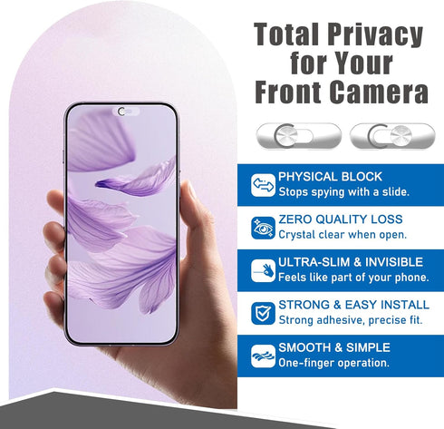 EYSOFT Protection,2 Pack-Silver Front Camera Cover Compatible for Smartphones,Webcam Cover Compatible