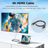 CEFOJQAO 1 10-Pack, 4K 2.0 120Hz CL3 2.2, 3D PS4/5, Short HDMI Cable FT Shielded HDMI TV Cord, Gold-Plated HDMI Male