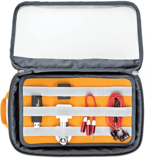 Lowepro GearUp Pouch Large, Travel Case for PC Cables, Adapters, Batteries, Chargers, Small Cameras, Made of Recycled