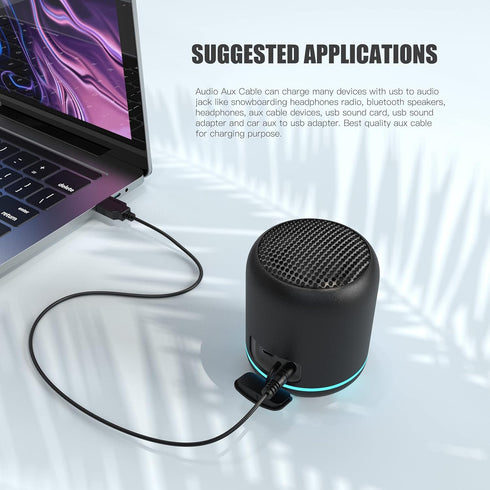 Luventg 3.5mm Cable,3.5mm MP3,Headphones,Speakers,Voice 3.5mm Port(3.3 ft)(1) USB Charger Male AUX Audio Jack to USB