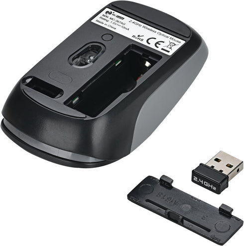 MCSaite 2.4G Slim Wireless Mouse with Nano Receiver (Black)