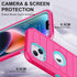Annymall Heavy Duty Case for iPhone 14 with 2 Screen Protectors, Full Body Shockproof 3-Layer Rugged Cover - Rose/Light