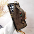 Luxury Brown Phone Case for Samsung Galaxy S23 Ultra - 6.8" Anti-Drop Designer Case with Wristband Strap.