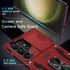 DEERLAMN Galaxy S24 Ultra Case - Red, Military Grade Shockproof, Slide Camera Cover, Screen Protector & Rotated Ring