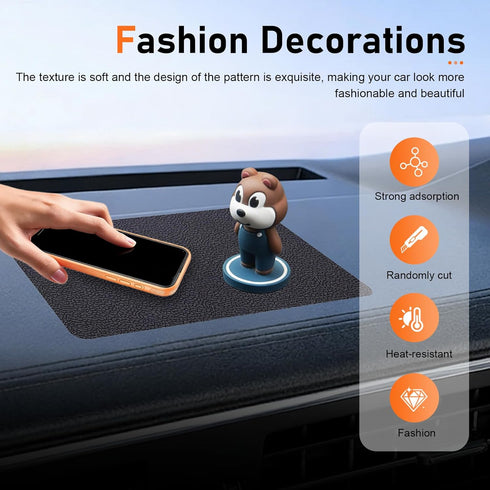 Foelony 10.7" 5.9" Car Dashboard Anti-Slip Pad, x Non-Slip Heat Resistant Dash Mat, Multifunctional Adhesive Dashboard