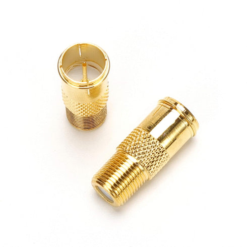 RG6 Compression F Type Connector, Quick Push on Coax Cable Adapter, Gold Plated, Pack of 5