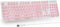 Typewriter Keyboard, 104-Key Punk Retro Gaming Keyboard, Wired USB, LED White Backlit, Cute for PC/Win/Mac/Laptop (Pink)