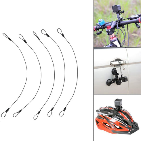 5PCS 12Inch 6/5/4/3+/3/2/1/Session,Action Equipment(12in) SIOTI Steel Tether Lanyard with for GoPro Hero Camera