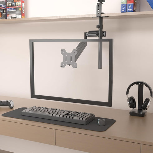 Premium Single Monitor Mount, Fully Adjustable Gas Spring VESA Monitor Arm for Displays up to 27 inch