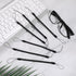6PCS Black Retractable Spring Coil Strap Pen Leash, Plastic Elastic Pencil Chain Tether Lanyard for Touchscreen Pens