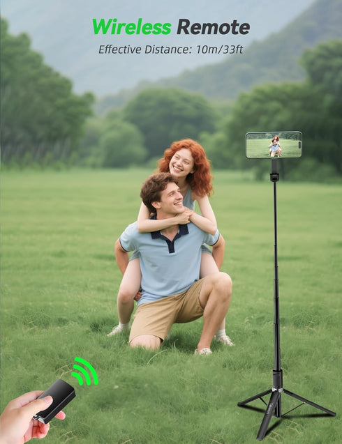 Takerers 66" 360 Magnetic Selfie Stick Tripod for iPhone Magsafe, Rotatable Aluminum Strong Magnetic Cell Phone Tripod
