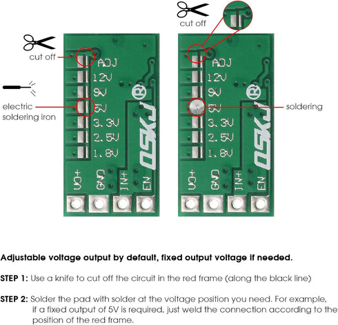 Weewooday 20 Pieces Mini Voltage Reducer Module, Adjustable DC 4.5-24V to 5V 3A Buck Converter Power Supply