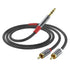 2RCA to 3.5mm Y Splitter, 1M 1/8 to RCA 2-Male Headphone Jack Auxiliary Cord for Smartphone, Tablet, HDTV
