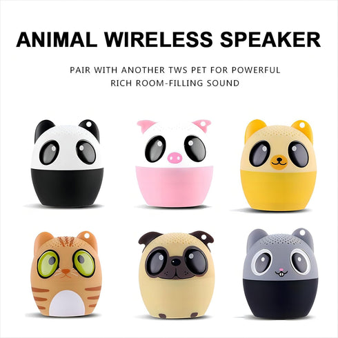1.77inch Portable Mini Bluetooth Speaker Wireless with Lanyard, Cute Dog Style Bluetooth 5.0 for iPhone PC Android Home Indoor Outdoor