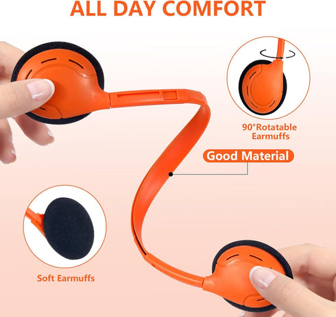 Kids Headphones Bulk 10 Pack for School, Classroom, Student Children, Class Set of Headphones with 3.5mm Jack