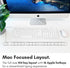 Macally Full Size USB Wired Mac Keyboard and Mouse Combo, Ergonomic Apple Keyboard with Shortcuts for Mac Mini, iMac