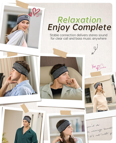 Sleep Headphones Bluetooth - Soft Elastic Comfortable Headband Headphones, Gifts for Men Women Teenager