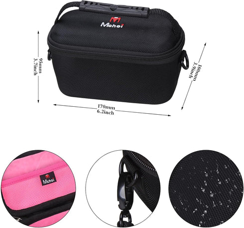 a6000/a6400/a6600/a6100/a5100 Mchoi Hard EVA Travel Case for Sony Alpha Mirrorless Digital Camera (Black and Pink)