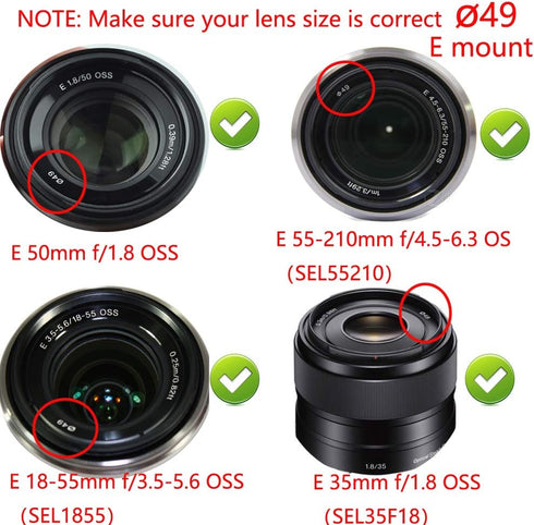 49mm-52mm Step Up Ring, 49mm Lens to 52mm Filter (2 Pack), WH1916 Camera Lens Filter Adapter Ring