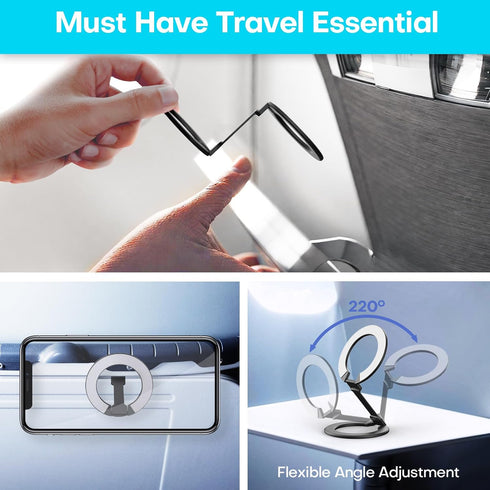 MCCHJoy 360Rotation Mini Universal in Flight Airplane Phone Holder, Foldable Phone Mount Travel Essentials