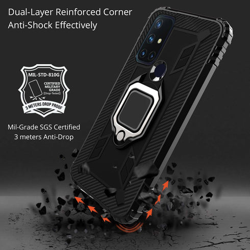 Asuwish OnePlus Nord N10 5G Case, with Screen Protector, Slim Ring Holder Stand Hard Hybrid Rugged Cell Accessories,