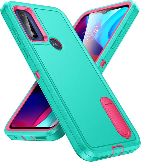 3-Layer Military Grade Protective Case for Moto G Play 2023, with Kickstand, Shockproof Cover for Motorola Moto G Play