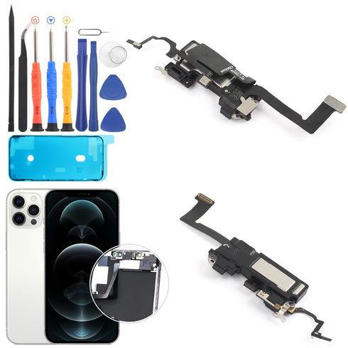 YWLRONG Earpiece Speaker Replacement for iPhone 12, Light Proximity Sensor Flex Cable Assembly with Tools