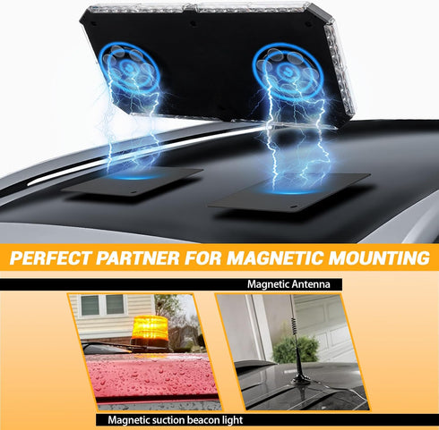 ELECHOI 4PCS Self-Adhesive Magnetic Mount Pad, Compatible with Magnetic Mounts of Strobe Beacons, Spot Lights