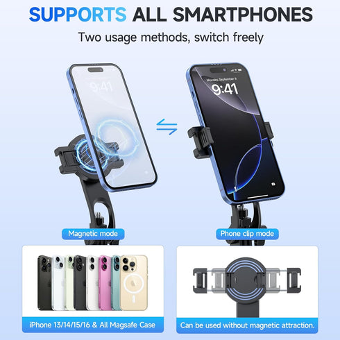 REQO Phones,51" Magnetic Tripod for iPhone and Android,Samsung Selfie Stick Tripod Mount with Remote,Portable Phone