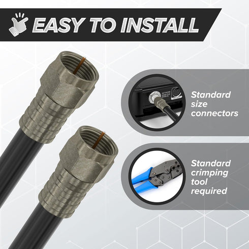 THE CIMPLE CO Coaxial Crimp Connector for RG6 Cable, Pack of 100, Weather Proofing Seal