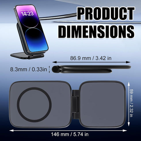Generic Secure,270 Ultra-Thin Foldable Magnetic Car Phone Mount,Shockproof, Strong Magnet Adhesive Cell Phone Holder