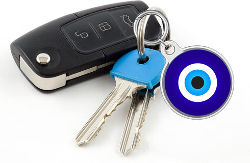 Impressed Protective Full Cover AirTag Case for Women, Lightweight Evil Eye Design with Keychain for Apple AirTag