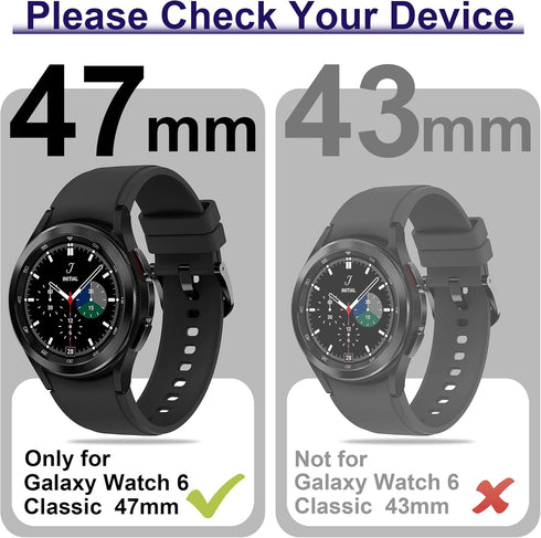 12+4 Pack Case with Tempered Glass Screen Protector for Samsung Galaxy Watch 6 Classic 47mm, Waterproof Hard PC