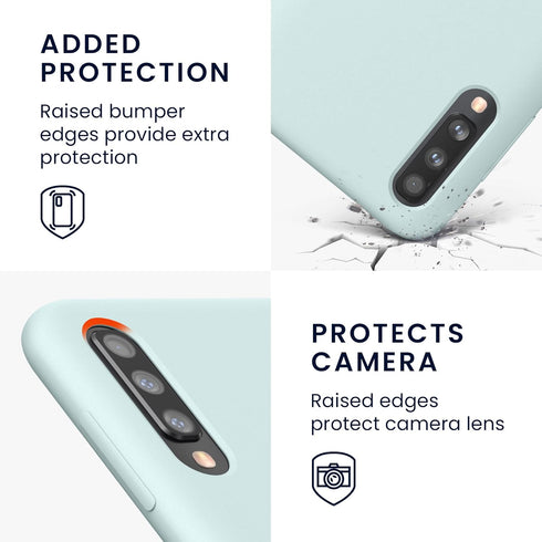 kwmobile TPU Silicone Case for Samsung Galaxy A50, Soft Finish Phone Cover in Cool Mint