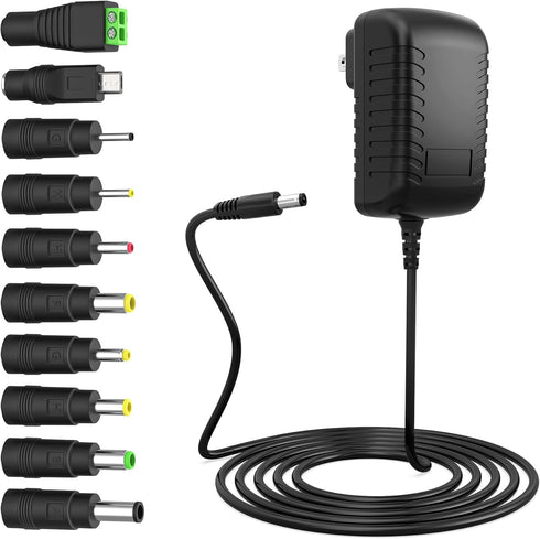 Beudsa ChargN 15V 2A DC Power Supply Charger with 10 Interchangeable DC Plugs, AC