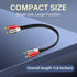 2RCA Video Extension Cable, 2RCA Male to 2RCA Male Short Subwoofer Cable for HDTV Systems, 2 Pcs