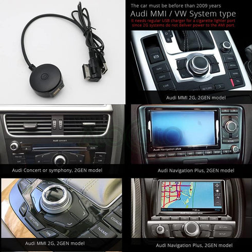 Bluetooth Receiver Car Kit, Compatible with Audi A3 A4 A5 A6 A7 S3 S4 Q3 Q5 Q7, Wireless Music Interface AMI MMI