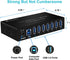 USB 3.0 Hub, 7-Port Powered USB Hub 3.0 with Metal Case, 36W AC Adapter-Type A