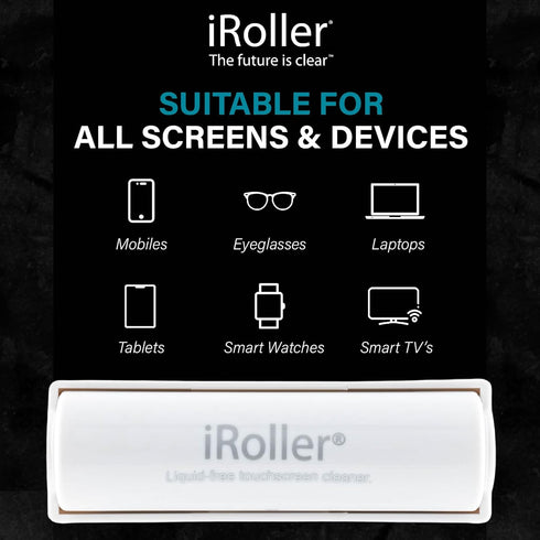 Screen Cleaner by iRoller - Liquid Free iPad Screen Cleaner Roller Tool, Washable & Reusable for Phone, Laptop