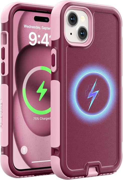 Follaroma for iPhone 15 Case, Compatible with MagSafe, Heavy Duty Shockproof Protective Phone