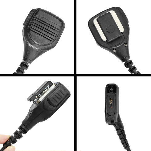 PMMN4025A Remote Speaker Mic Shoulder Microphone for Radio APX4000 APX6000 APX6500 APX7000 - Black