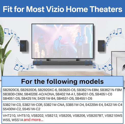 Upgraded Sound Bar Mounts Under TV for Vizio Soundbar Mount with Vizio Speaker Mount and Remote Holder - Adjustable