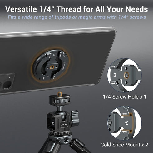 Leaplumin Ring1/4 Magnetic Phone Tripod Mount Adapter with Adhesive Magnetic Screw Hole Suitable for Ball