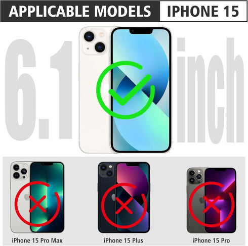 for iPhone 15 Case, IP68 Full-Body Rugged Waterproof Shockproof Protective Cover, Built-in 6H Screen Protector Compatible with Support MagSafe Magnetic Wireless Charging Black