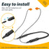 MIPEACE 2 Pieces Replacement Earbuds Cables for Work Bluetooth Earbuds (Black & Orange)